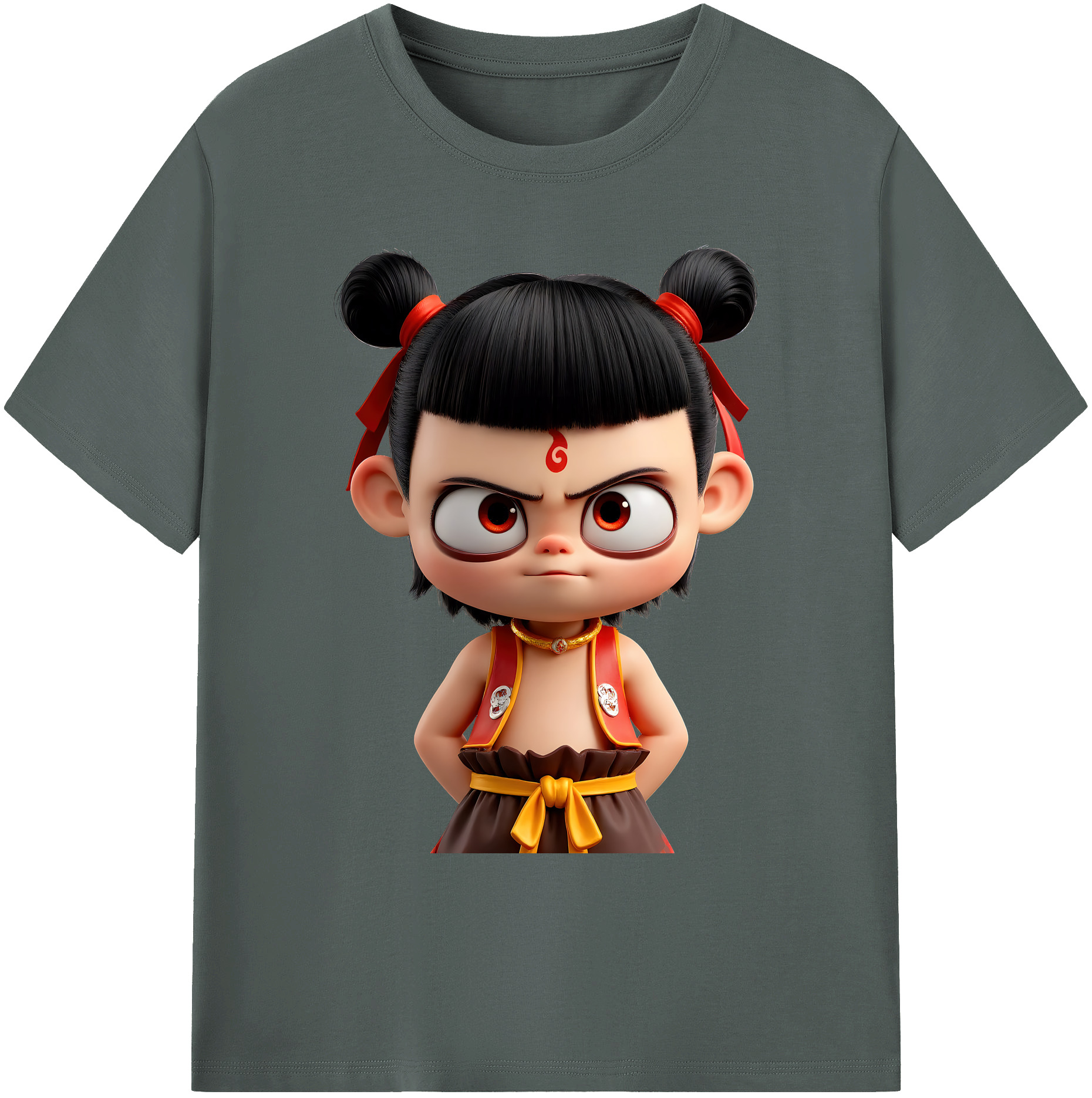 （画像用） Ne Zha 2 ナタ 魔童の大暴れ 綿100％ メンズ半袖Tシャツ｜肌触りやわらか＆通気性
